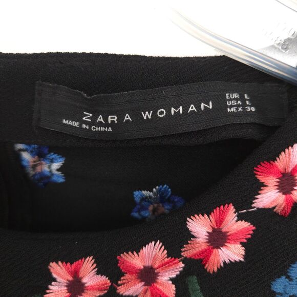 Zara mini dress floral embroidery Size L - Picture 5 of 11